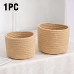 corbeilles rangement tissées coton blanc rose bleu clair pliables respectueuses l'environnement multifonctionnelles moderne rustique