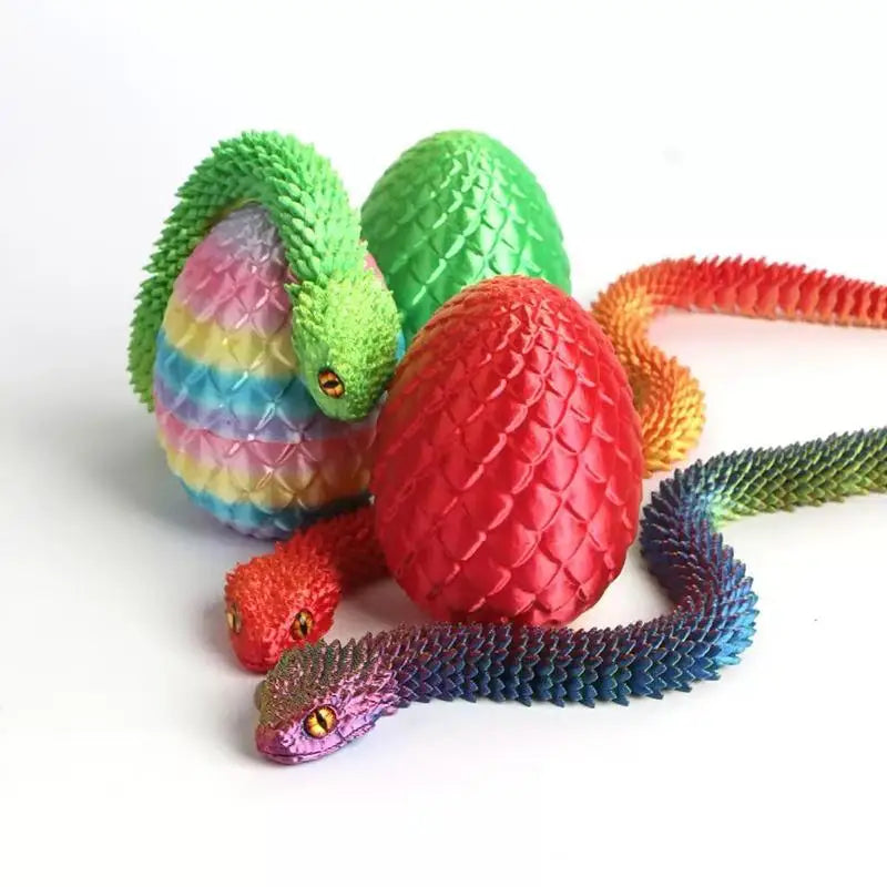 figurines dragons serpents écaillés violet vert orange jaune bleu fantasy decoration maison