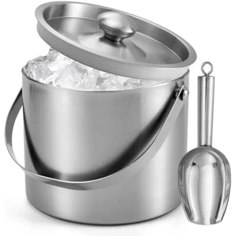 cuve glace acier inoxydable 2l 3l 4l pince cuillère couvercle baignoire boissons moderne fonctionnel