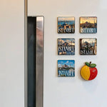 aimants réfrigérateur paysage urbain istanbul multicolore moderne décoration murale
