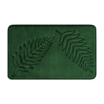 tapis bain doux feuilles fougère relief moderne vert gris polyester