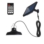 lampe solaire suspendue led moderne panneau solaire télécommande noire abri jardinextérieur