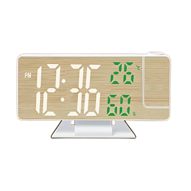 projecteur horloge multifonctionnelle bois naturel blanc mat vert mat minimaliste support table