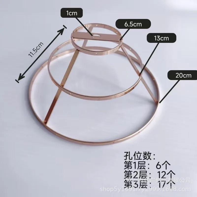 cadre lampe or rose argenté moderne minimaliste eyelets structure sectionnée