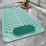 tapis bain antidérapant perforé motifs circulaires beige gris vert moderne