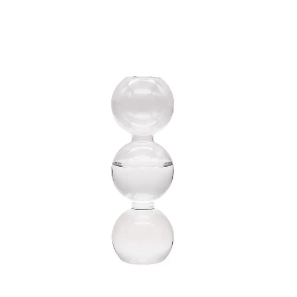 vase verre moderne rose vert bleu transparent sphères empilées simple amusant salle manger