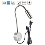 lampe murale led blanche moderne aluminium interrupteur cable chambre salon cuisine