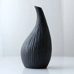 vases céramique moderne rayures horizontales opaques gris vert noirs