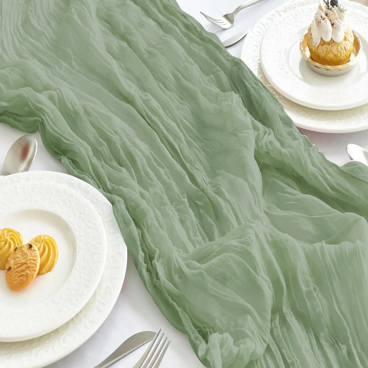 serviettes table rose pâle crêpe plissées décoration élégante maison mariage festive