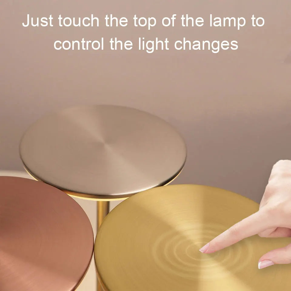 lampe table rechargeable or bronze noir tactile usb moderne minimaliste
