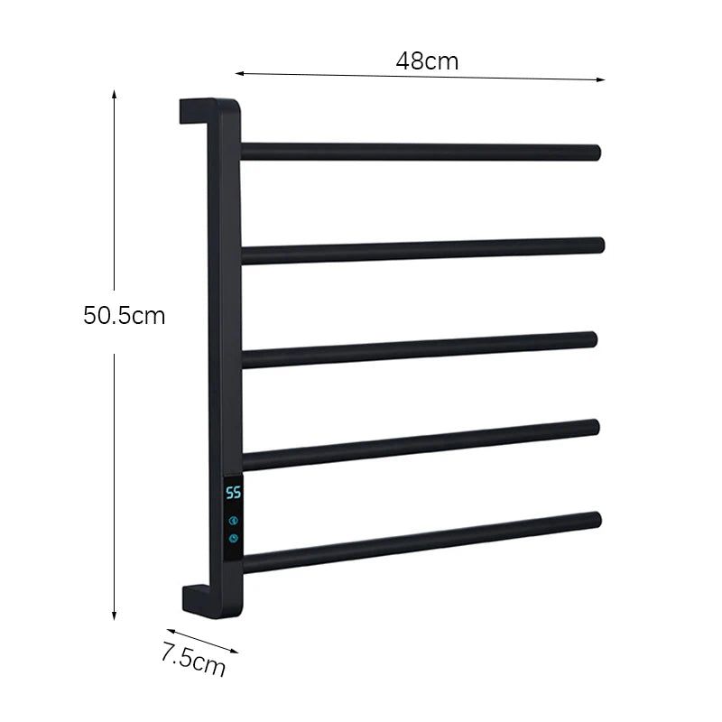 porte serviettes mural électrique or noir moderne minuterie acier inoxydable laqué certification cee