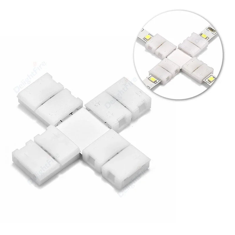 connecteurs led rubans blancs formes pvc modernes clips 24v tension basse