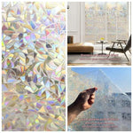 film décoratif fenêtre transparent motif arc ciel triangles losanges relief moderne uv isolation thermique