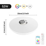 plafonnier led moderne violet blanc rouge vert bleu rose orange jaune musique bluetooth télécommande