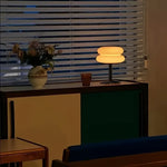 lampe table led deux globes superposés base chromée rétro couleur orange rose jaune