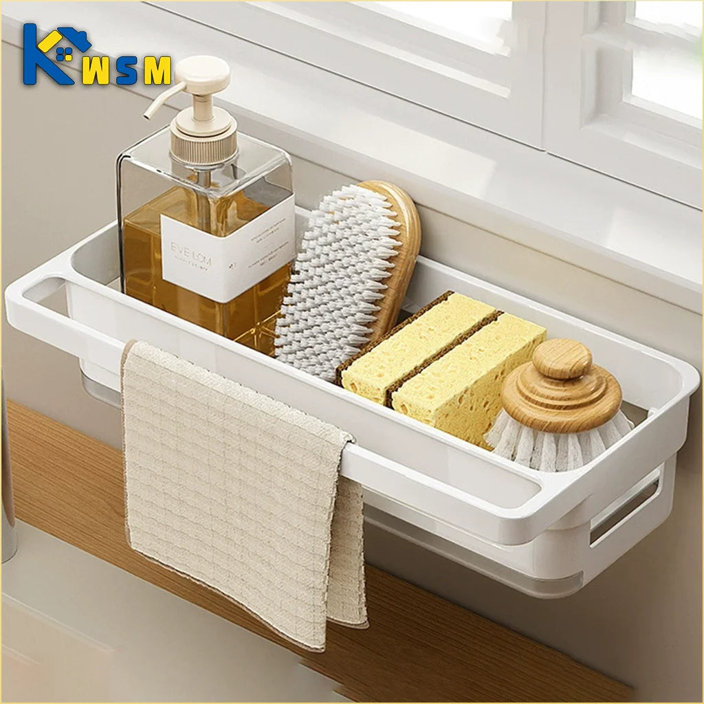 organisateur évier blanc moderne trappe récupération éponge bouteille doseuse brosse liquide vaisselle