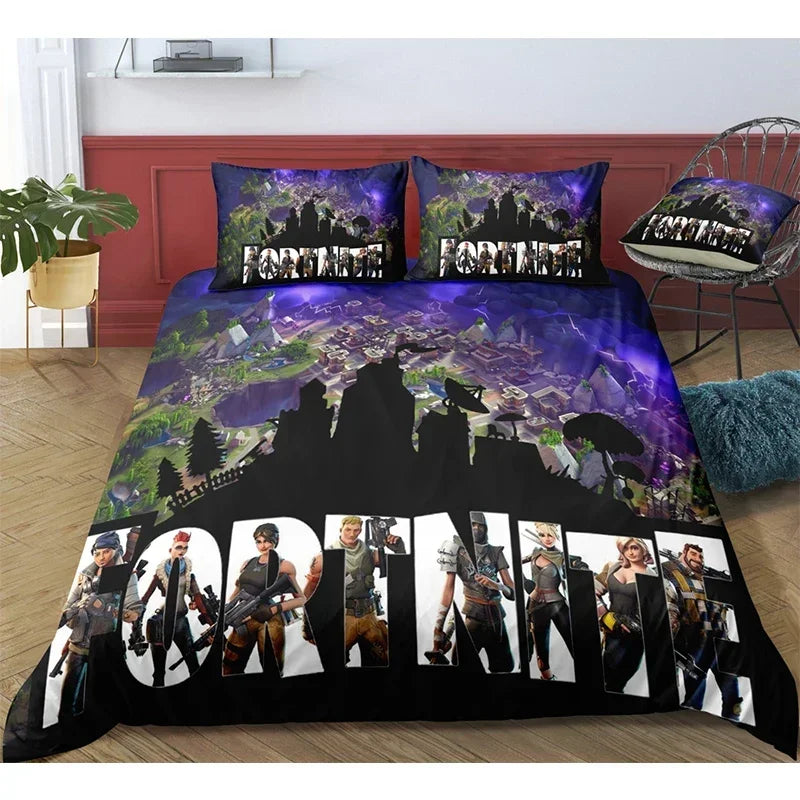Parure de lit Fortnite multicolore avec personnages