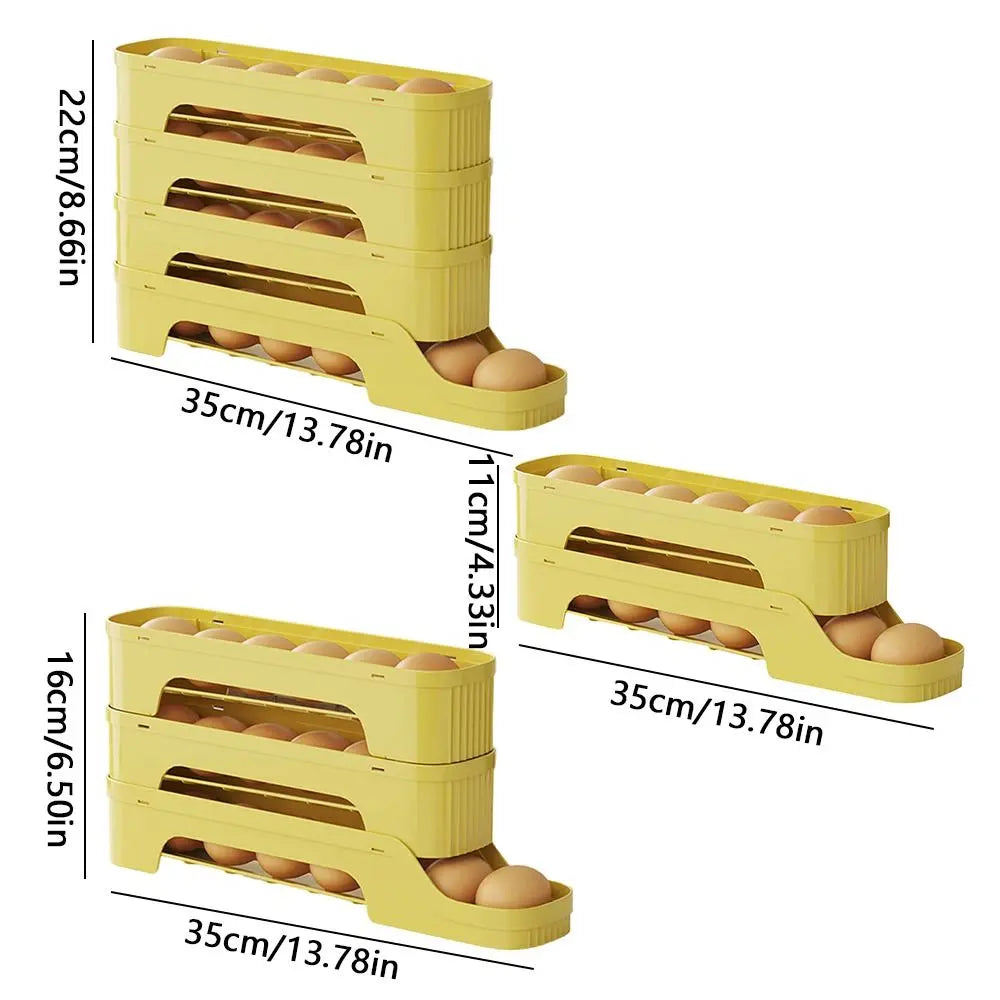 rangement d'oeufs moderne plié vert jaune beige durable cuisine réfrigérateur organisation pratique économique efficace