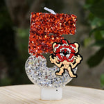 bougie chiffre rouge blanche paillettes figurine singe décoration anniversaire enfant festive stranger things
