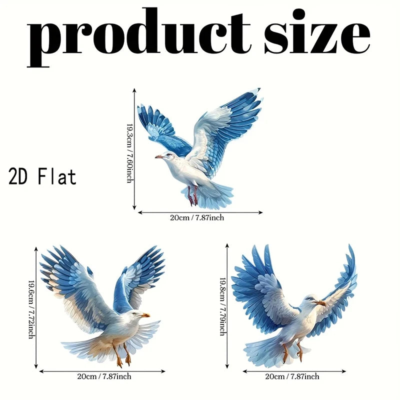 décoration murale oiseaux vol blanc bleu moderne adhésif