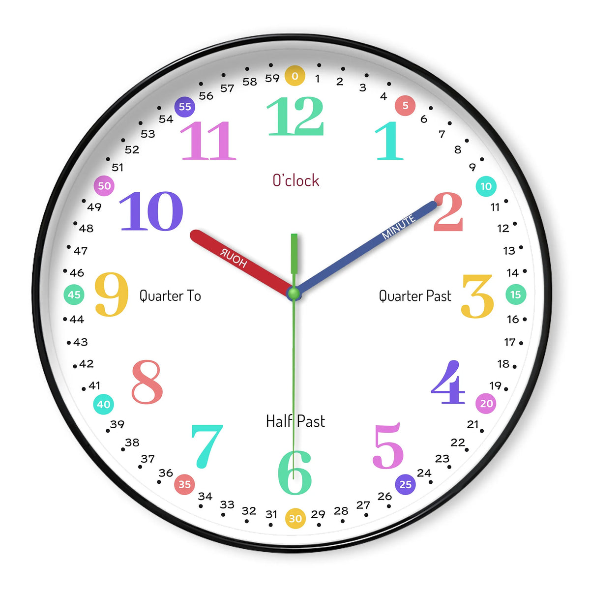 horloge murale moderne couleur geometrique forme minimale suspendue maison cuisine salle bain