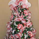 ruban décoration noël rouge doré blanc vert maille fine brillant adhésif festif moderne