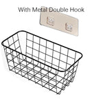panier métallique noir grille minimaliste clips rangement cuisine chambre