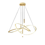 Suspension lumineuse moderne or blanc géométrique ampoules led chains posée restaurant salon