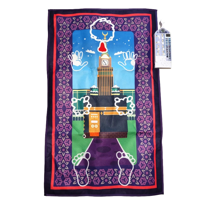 tapis interactif enfant islamique illustrations motifs arabes symboles religieux coloré bleu orange vert blanc