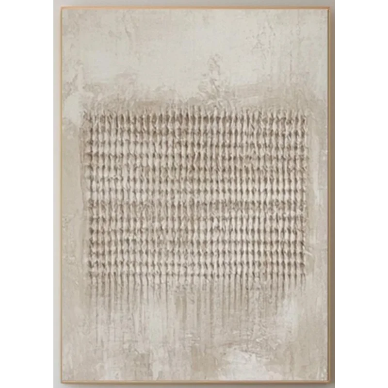 Tableau abstrait contemporain beige texture gris lignes horizontales 50x70cm 40x60cm 30x40cm 20x30cm 55x80cm