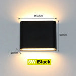 applique murale led ip65 étanche 6w 12w blanc noir contemporaine basse consommation