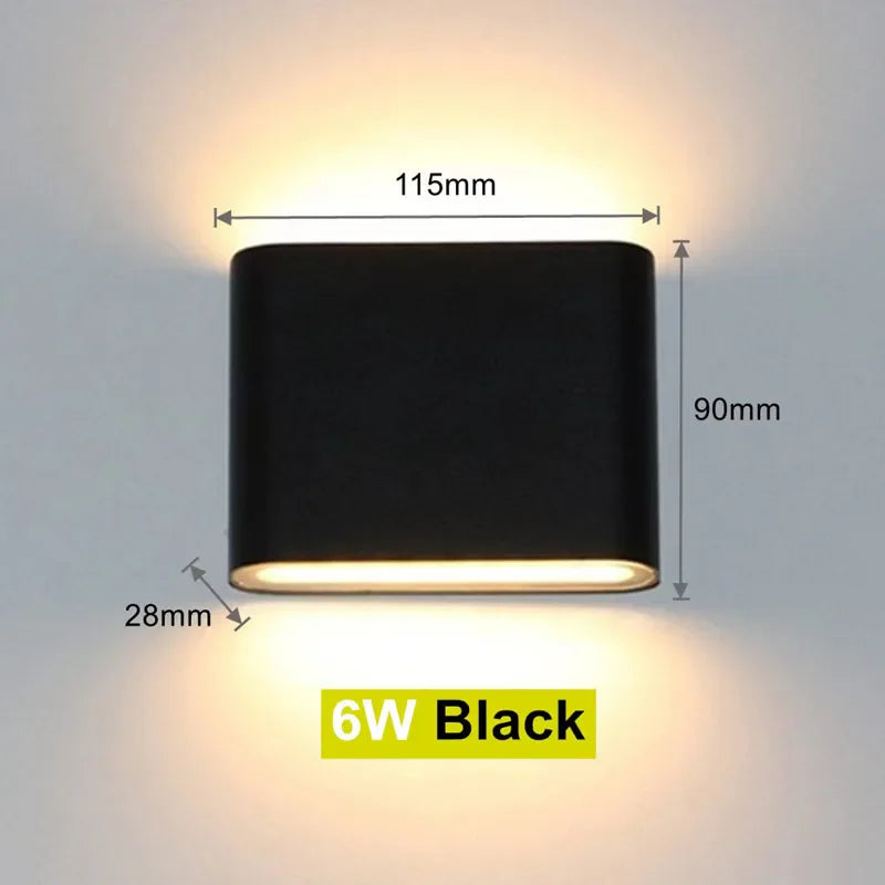 applique murale led ip65 étanche 6w 12w blanc noir contemporaine basse consommation