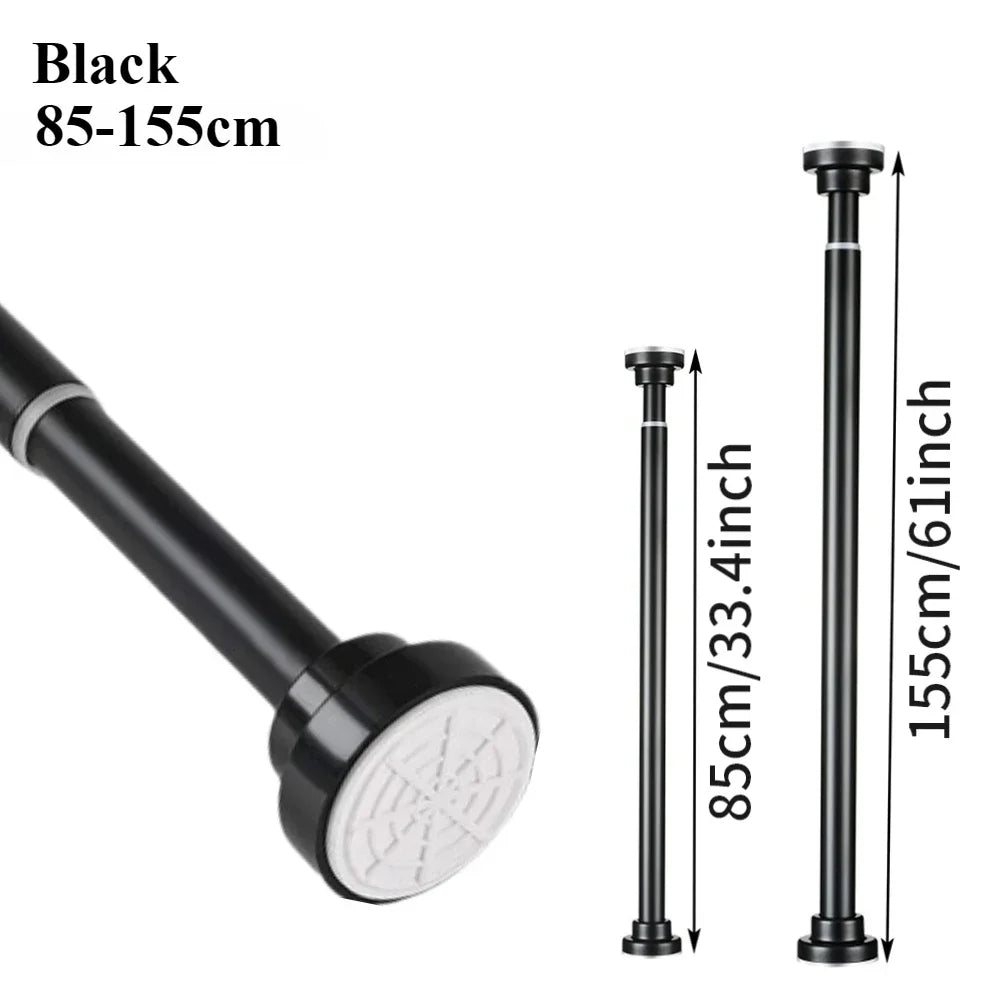 tendeur rideau douche acier inoxydable noir moderne respectueux environnement fixations différentes tailles incluses