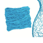 décoration murale filet pêche bleu marine beige clair tissé main nautique coquillages naturels plage