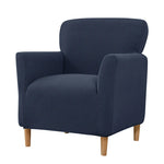 housse fauteuil jacquard carreaux moderne bleu beige gris extensible adhésif
