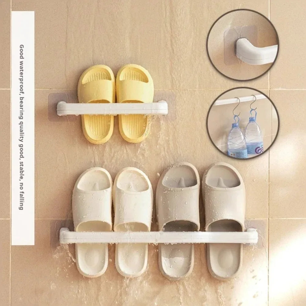support mural adhésif blanc minimaliste chaussures linge cuisine serviettes charge élevée facile installer imperméable