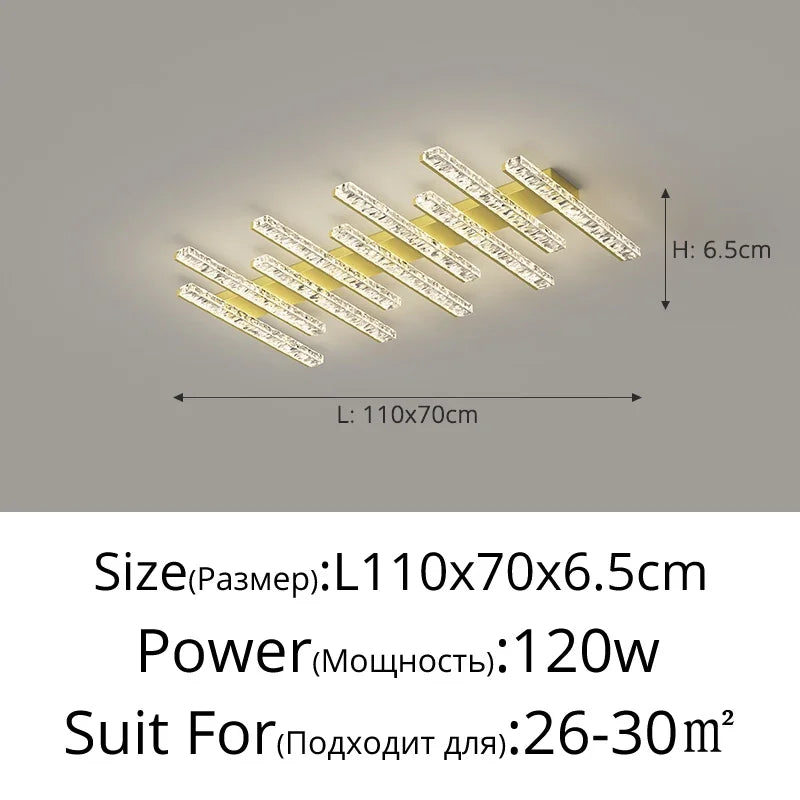plafonnier moderne led blanc doré noir cristaux contemporain fixations invisibles