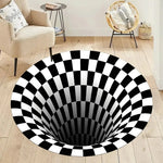tapis moderne effet 3d noir blanc contemporain salon chambre salle bain 80x80cm 120x120cm
