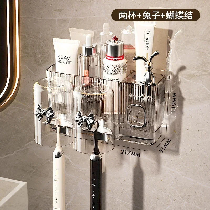 porte brosses dents transparent moderne adhésif motifs décoratifs cosmétiques rangement salle bain minimalistemaximum 14