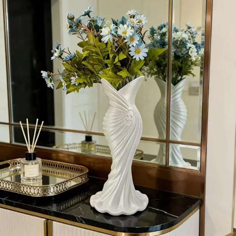 vase moderne opalescent décoration relief vert bleu blanc porcelaine sculptural maison mariage