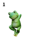 figurine grenouille verte résine décorative cartoon adhésif intérieur extérieur ornement jardin moderne