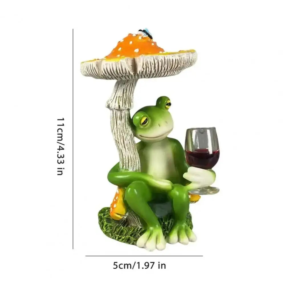 décoration intérieure sculpture grenouille verre vin champignon rouge orange marron fantaisiste résine