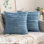 housses coussins boho chic beige franges opacité jacquard respectueux environnement non toxique moderne canapé