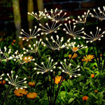 guirlande lumineuse solaire filaments vert jaune moderne semi transparente patio jardin fixée piquet