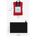 couverture poche rouge bleu pratique compacte imperméable pliante légère plage camping