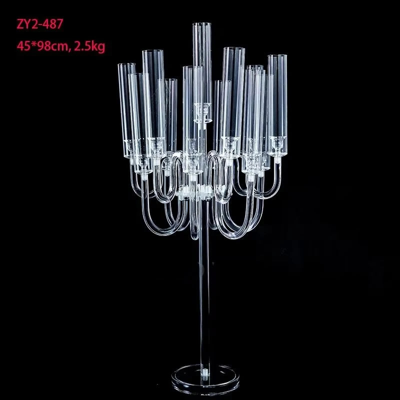 bougeoirs transparents moderne support bougie grande taille décoration mariage table événement transparent acrylique sans