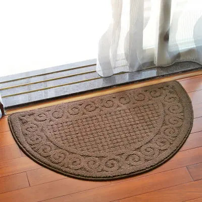 tapis demi circulaire moderne rouge bleu marine vert spirales polyester antidérapant salle bain chambre