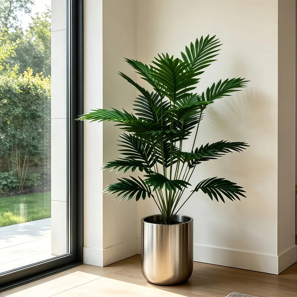 plante artificielle verte feuilles larges modernes décoration intérieure pot grande taille