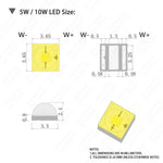 diodes led 1w 3w 5w 10w blanc chaud pur doré lumineuses 3500k 6000k plat