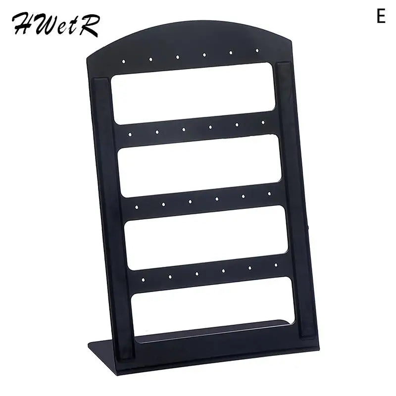 porte boucles d'oreilles moderne velours noir blanc grille perforations pieds boucles d'oreilles.storage organizer